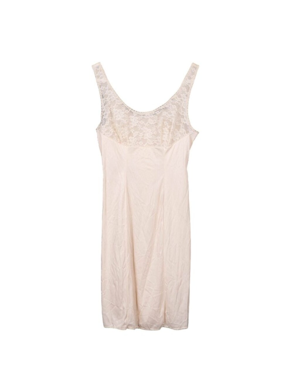 Henson Kickernick VTG Slip 32 Lace Cream Beige Delicate Nylon Nightgown Womens